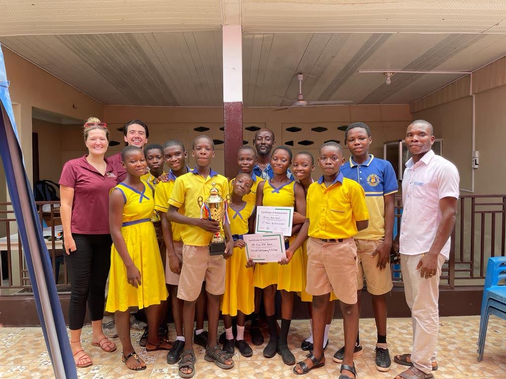 Jonathan with 4-H members in Ghana.