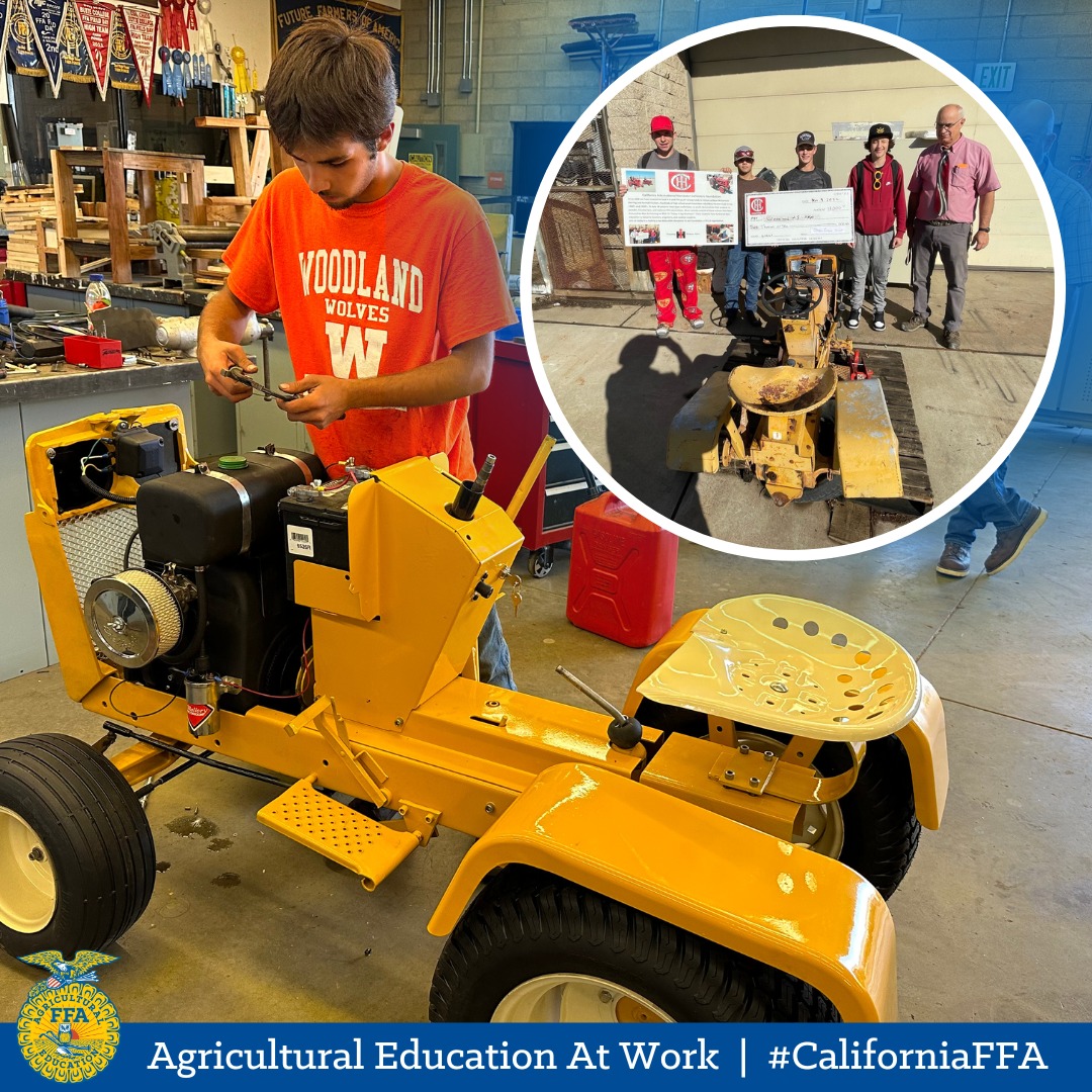 Photos of Jaxon working on his tractor restoration project